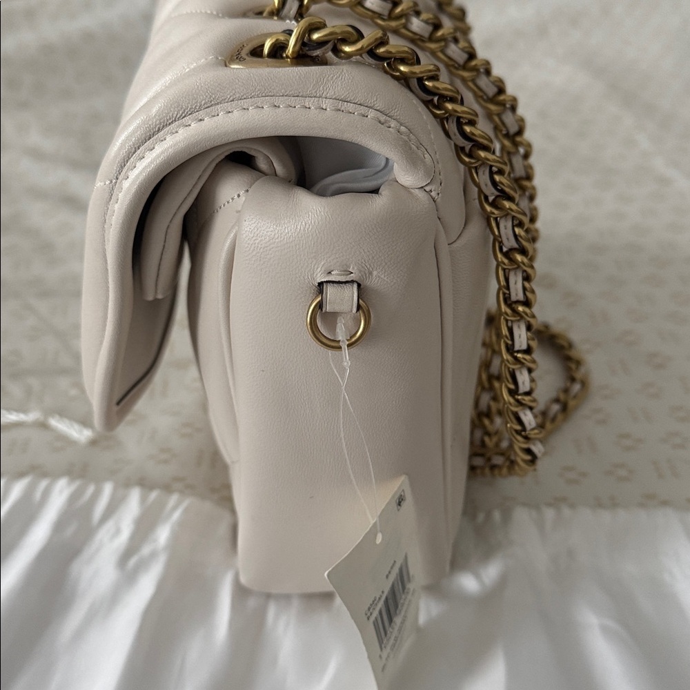 Coach Maddison Pillow Convertible Shoulder Bag NWT Largest size in Chalk - Picture 10 of 17